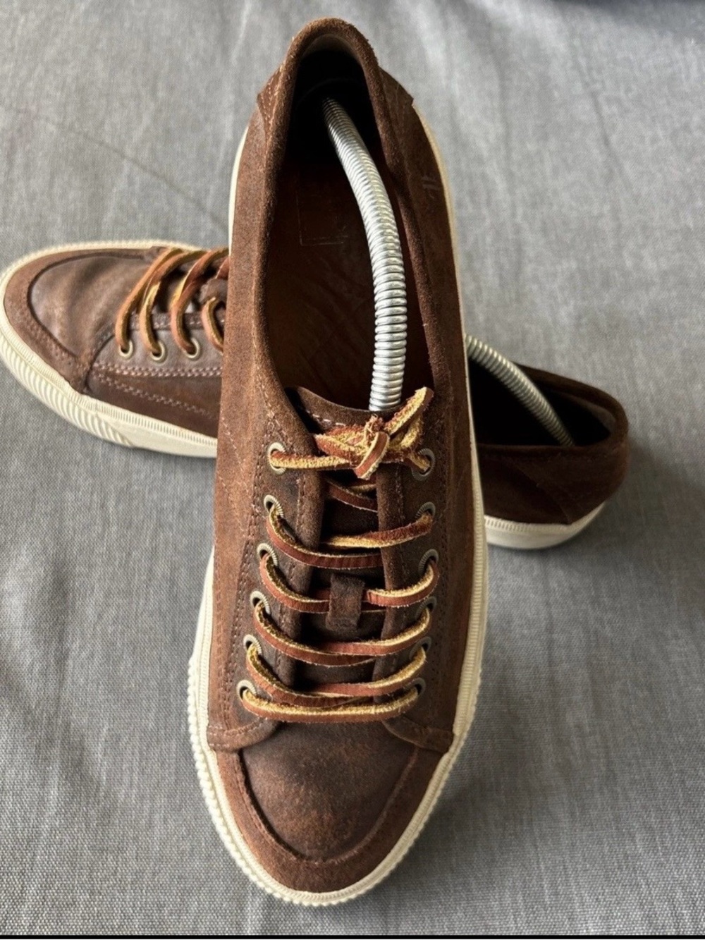 Frye Miller Lowe Lace Men's 10 Brown Leather Suede Casual Sneakers - Picture 8 of 9